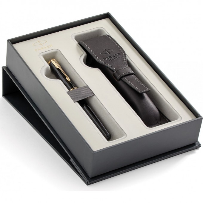 Подарочный набор PARKER: Перьевая ручка PARKER SONNET BLACK LACQUER GT + чехол из экокожи 2018971 Подарочный набор PARKER: Перьевая ручка PARKER SONNET BLACK LACQUER GT + чехол из экокожи 2018971