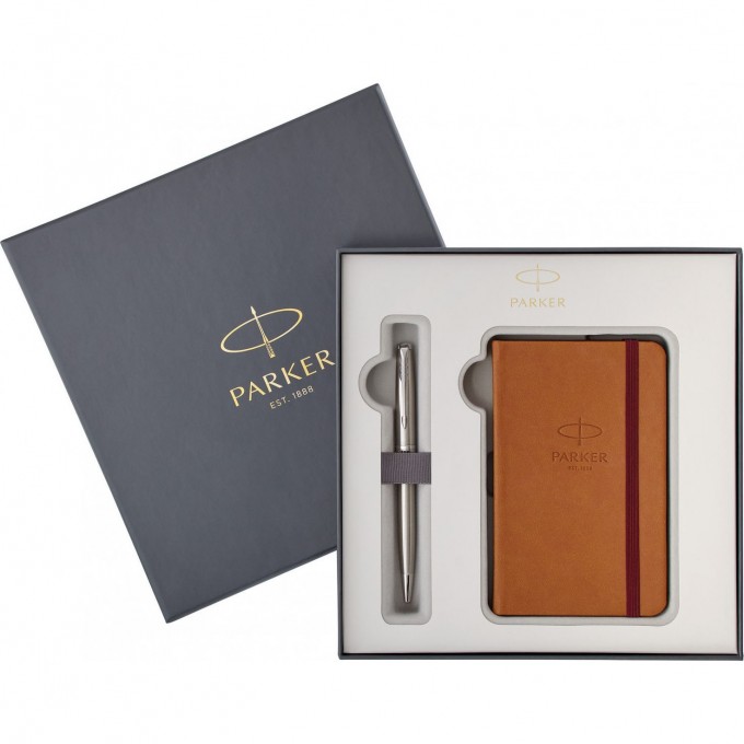 Подарочный набор PARKER: Шариковая ручка PARKER SONNET STAINLESS STEEL М + блокнот 2018974 Подарочный набор PARKER: Шариковая ручка PARKER SONNET STAINLESS STEEL М + блокнот 2018974